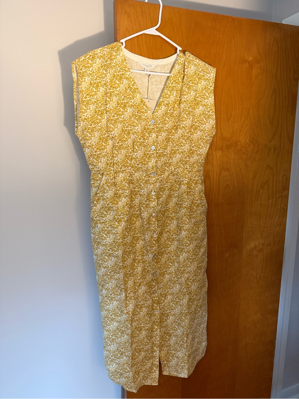 Garnet Hill Linen Floral Midi Dress | NWT! ✨